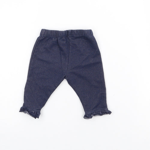 Dunnes Stores Baby Blue  Cotton Pedal Pusher Leggings Size 0-3 Months