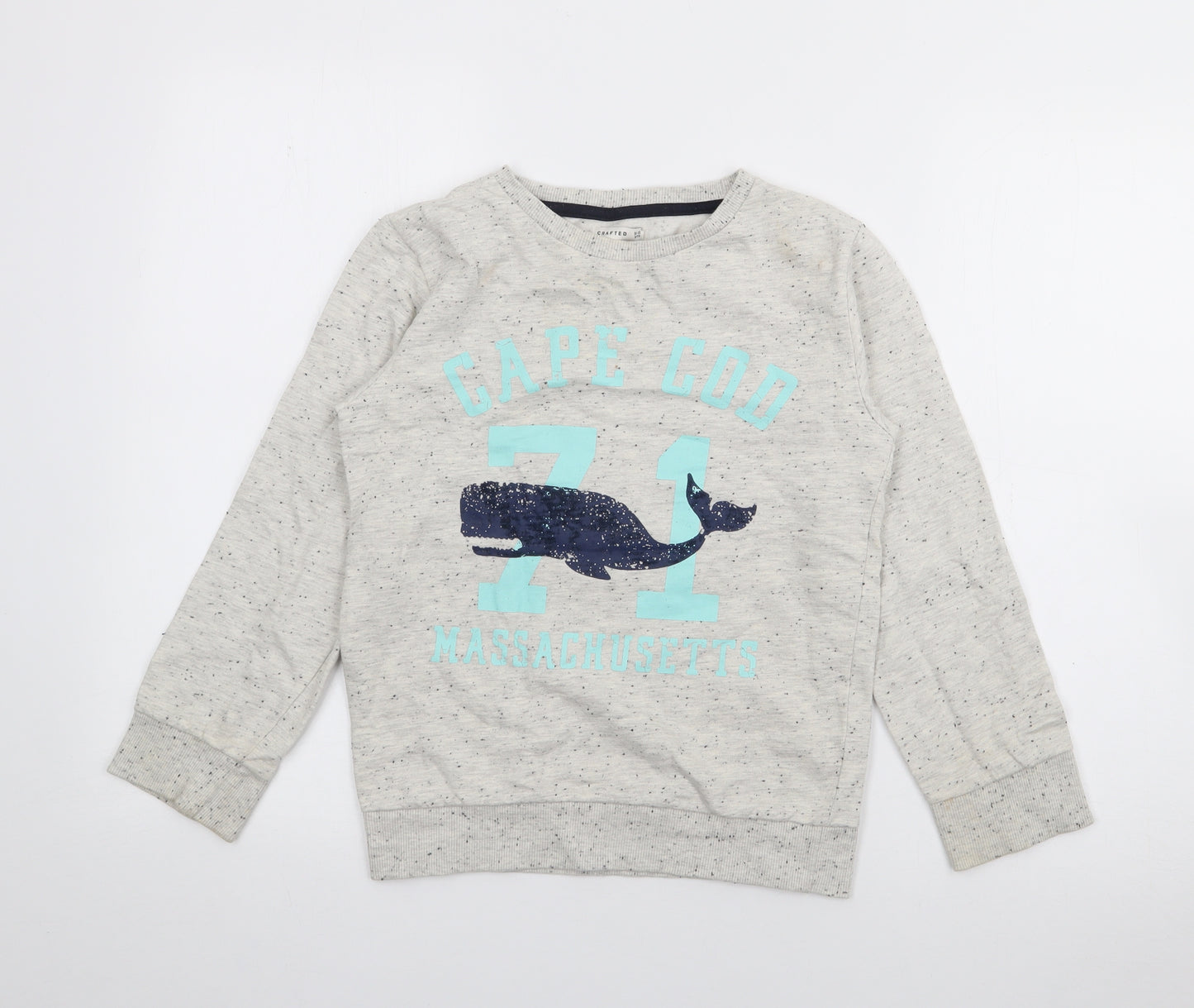 Crafted Boys Grey  Cotton Pullover Sweatshirt Size 11-12 Years
