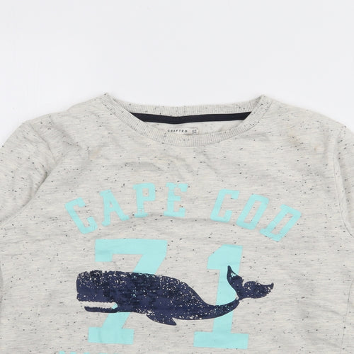 Crafted Boys Grey  Cotton Pullover Sweatshirt Size 11-12 Years