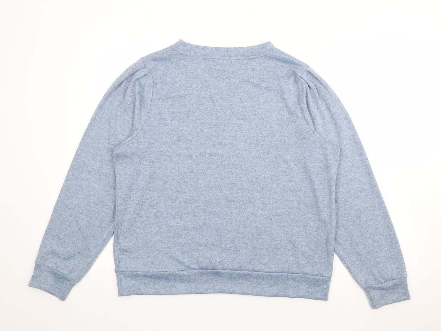 Nutmeg Womens Blue Crew Neck  Polyester Pullover Jumper Size 14