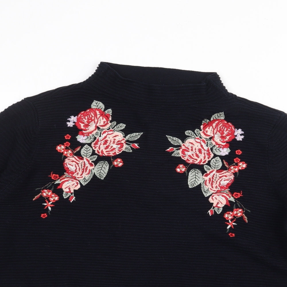 Marks and Spencer Womens Blue High Neck  Acrylic Pullover Jumper Size 16