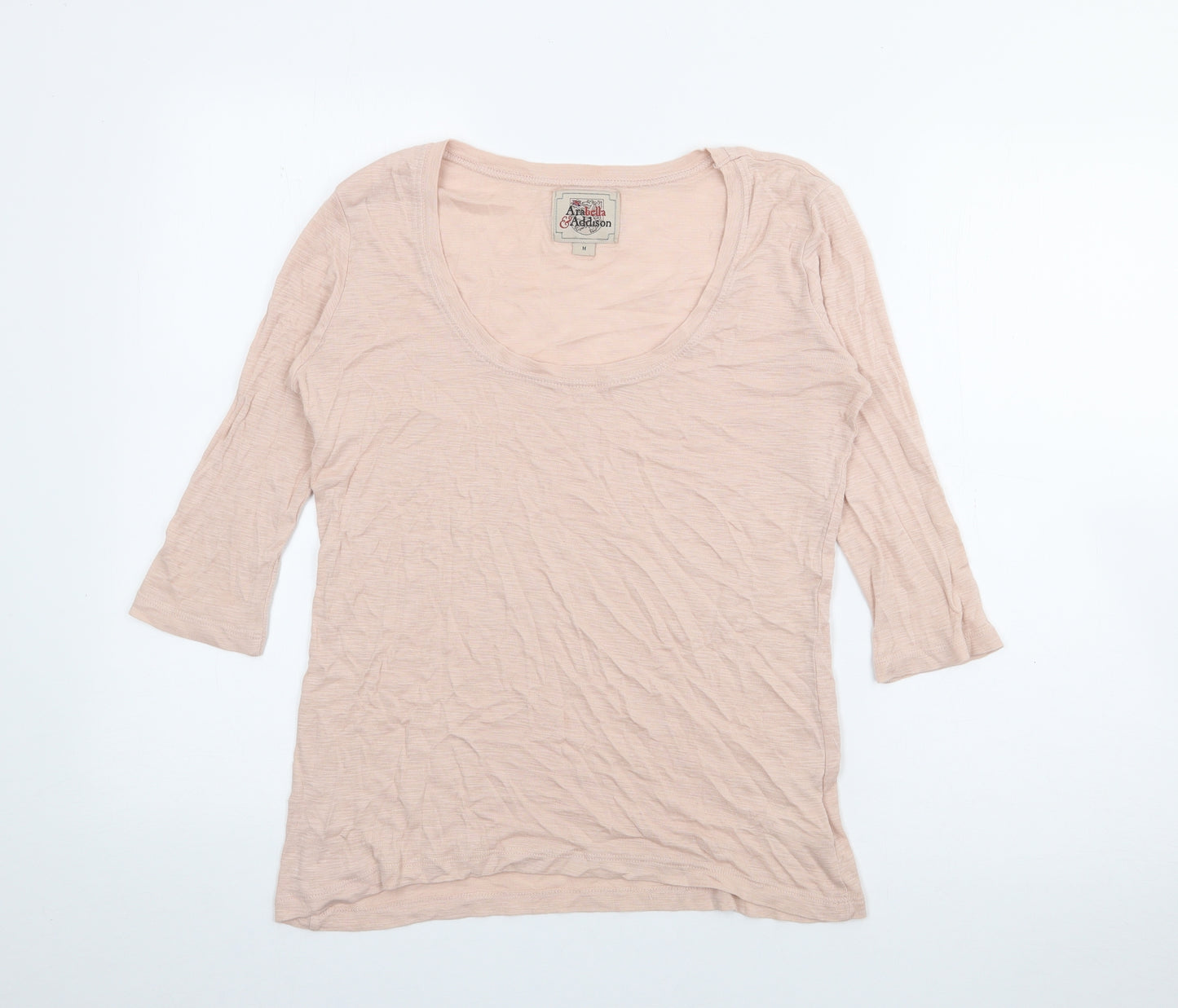 Arabella & Addison Womens Pink Scoop Neck  Cotton Pullover Jumper Size M