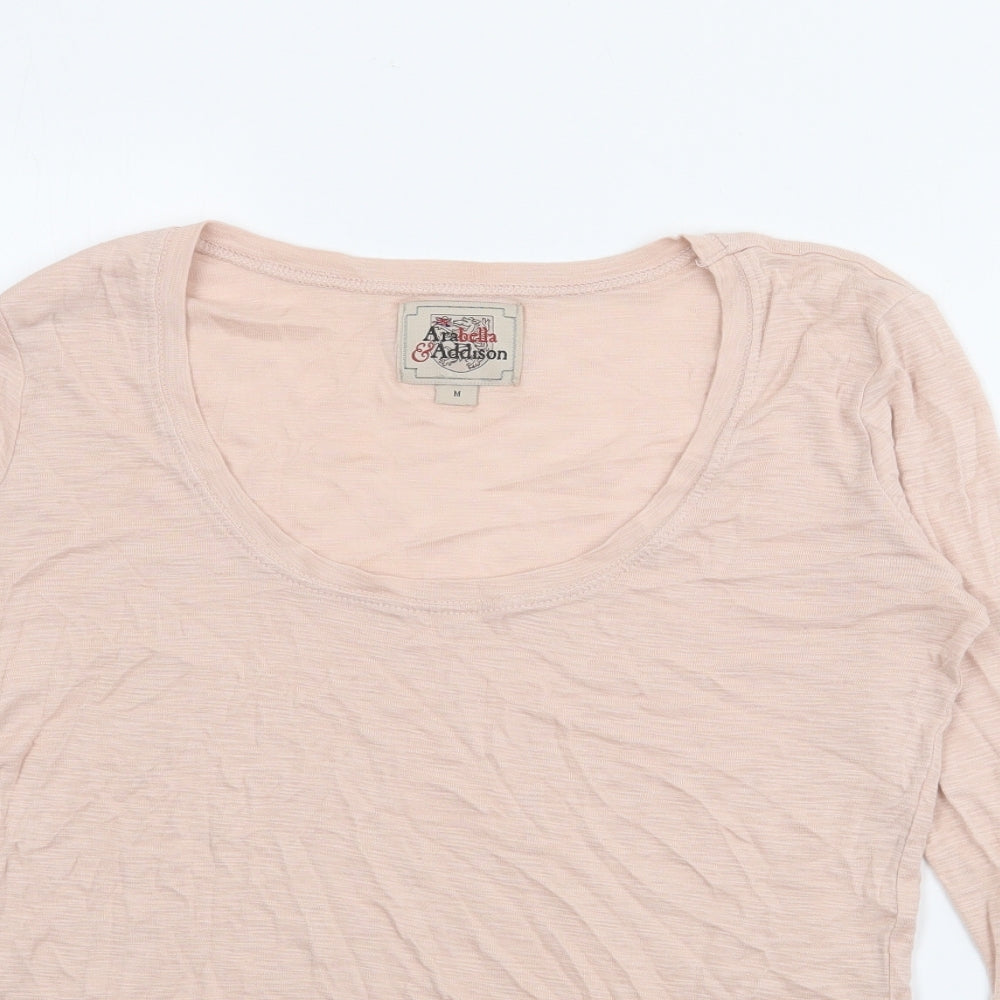 Arabella & Addison Womens Pink Scoop Neck  Cotton Pullover Jumper Size M