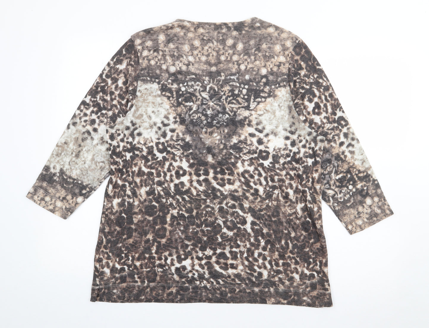 TIGI Womens Brown Scoop Neck  Polyester Pullover Jumper Size 18