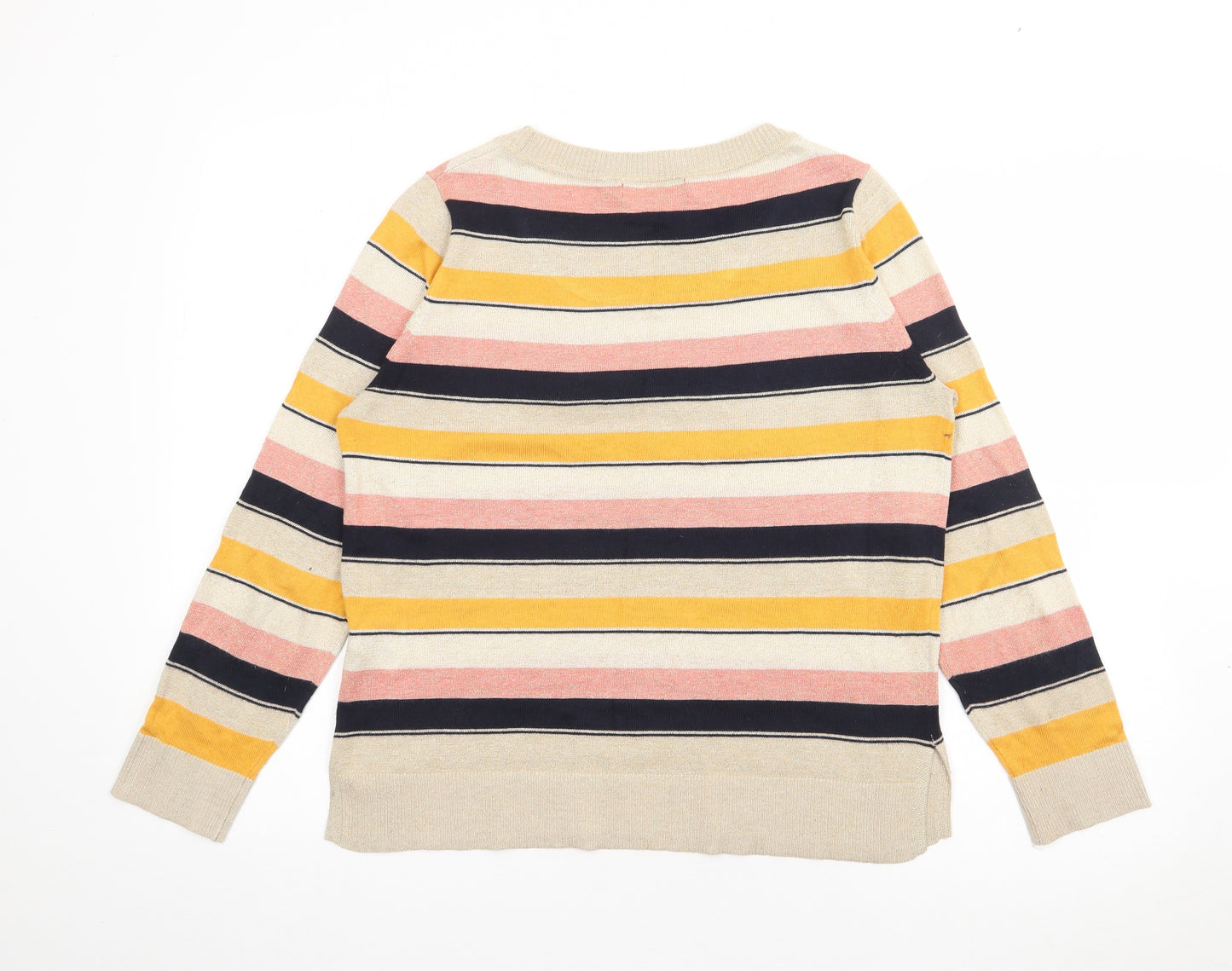 NEXT Womens Gold Scoop Neck  Polyester Pullover Jumper Size 12