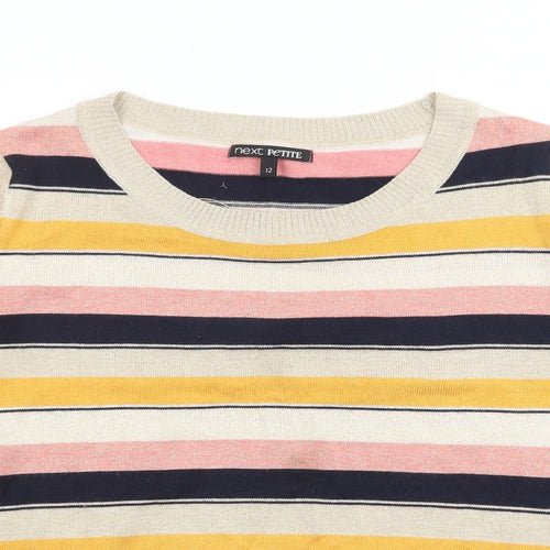 NEXT Womens Gold Scoop Neck  Polyester Pullover Jumper Size 12
