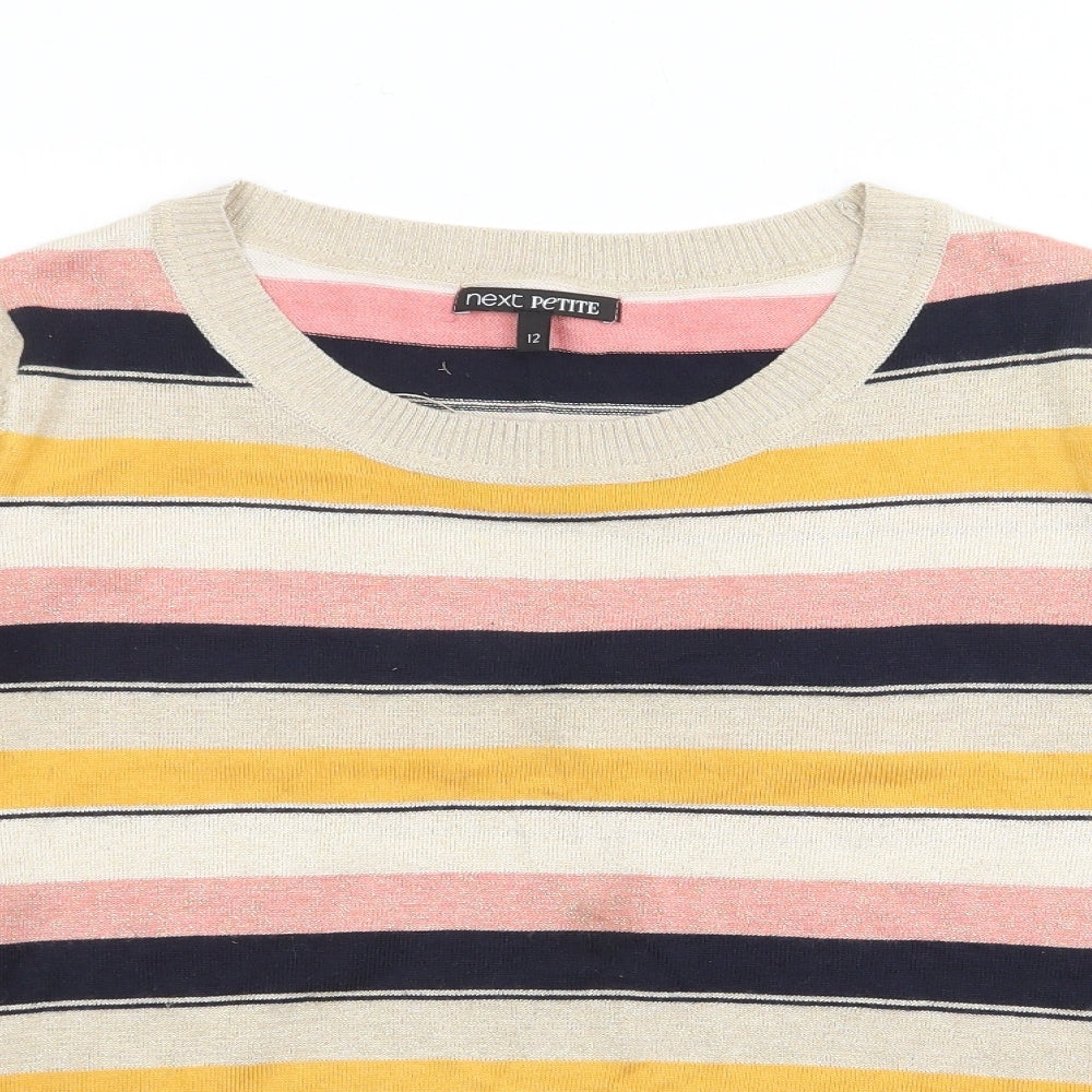NEXT Womens Gold Scoop Neck  Polyester Pullover Jumper Size 12