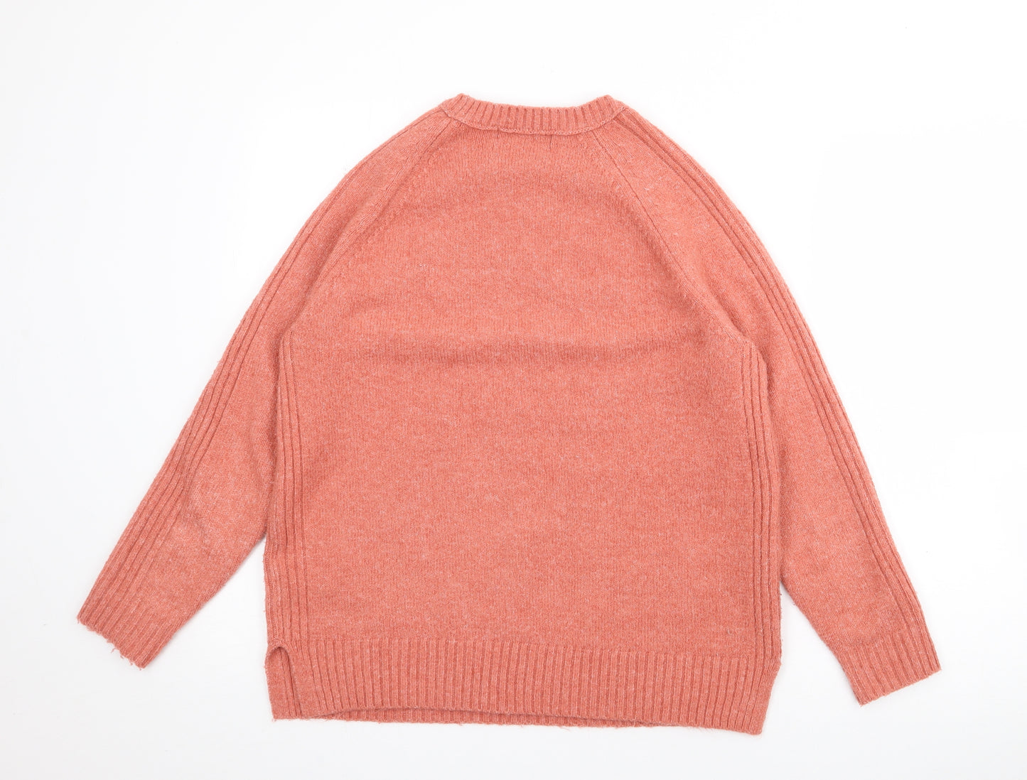 Marks and Spencer Womens Orange Crew Neck  Acrylic Pullover Jumper Size M
