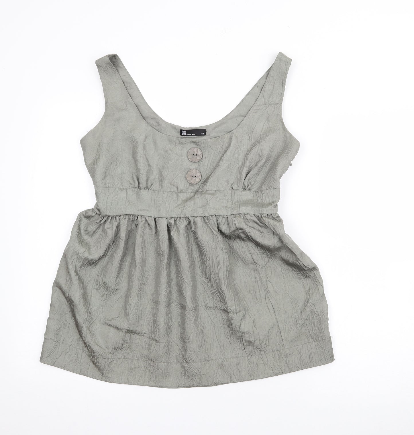 Miso Womens Green  Nylon Camisole Tank Size 12 Scoop Neck