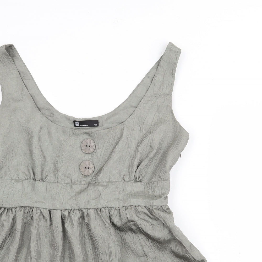 Miso Womens Green  Nylon Camisole Tank Size 12 Scoop Neck
