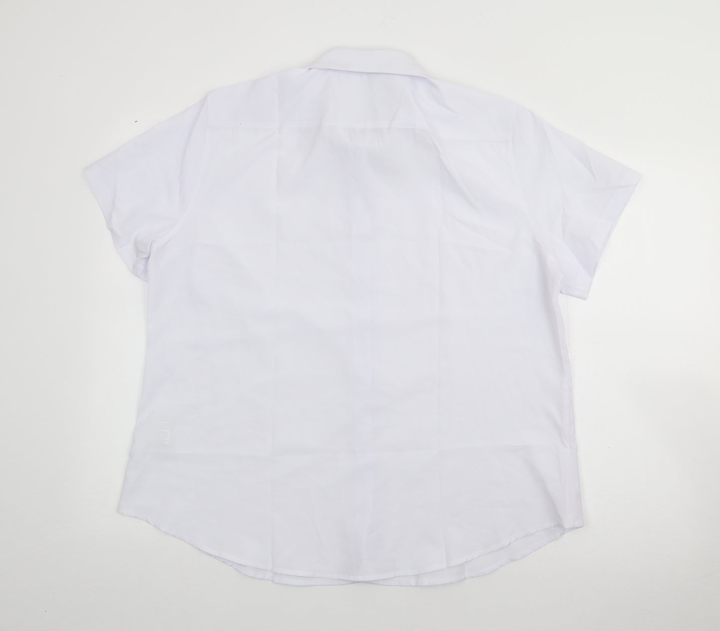 Guanyy Mens White  Polyester  Dress Shirt Size XL Collared Button