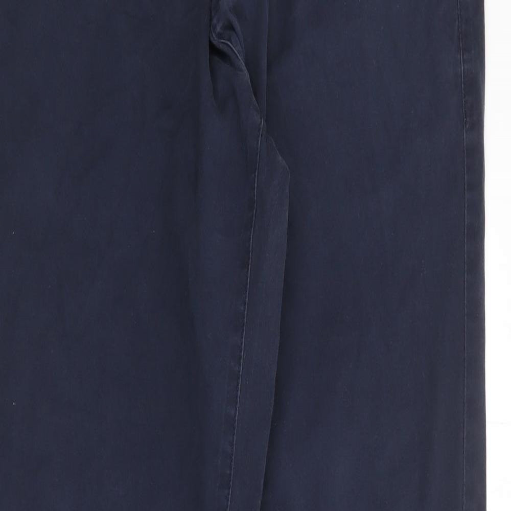 Easy Mens Blue  Cotton Chino Trousers Size 34 L34 in Regular