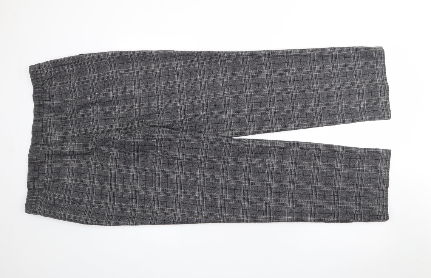 MICHELE Womens Grey Plaid Wool Trousers  Size 16 L28 in Regular
