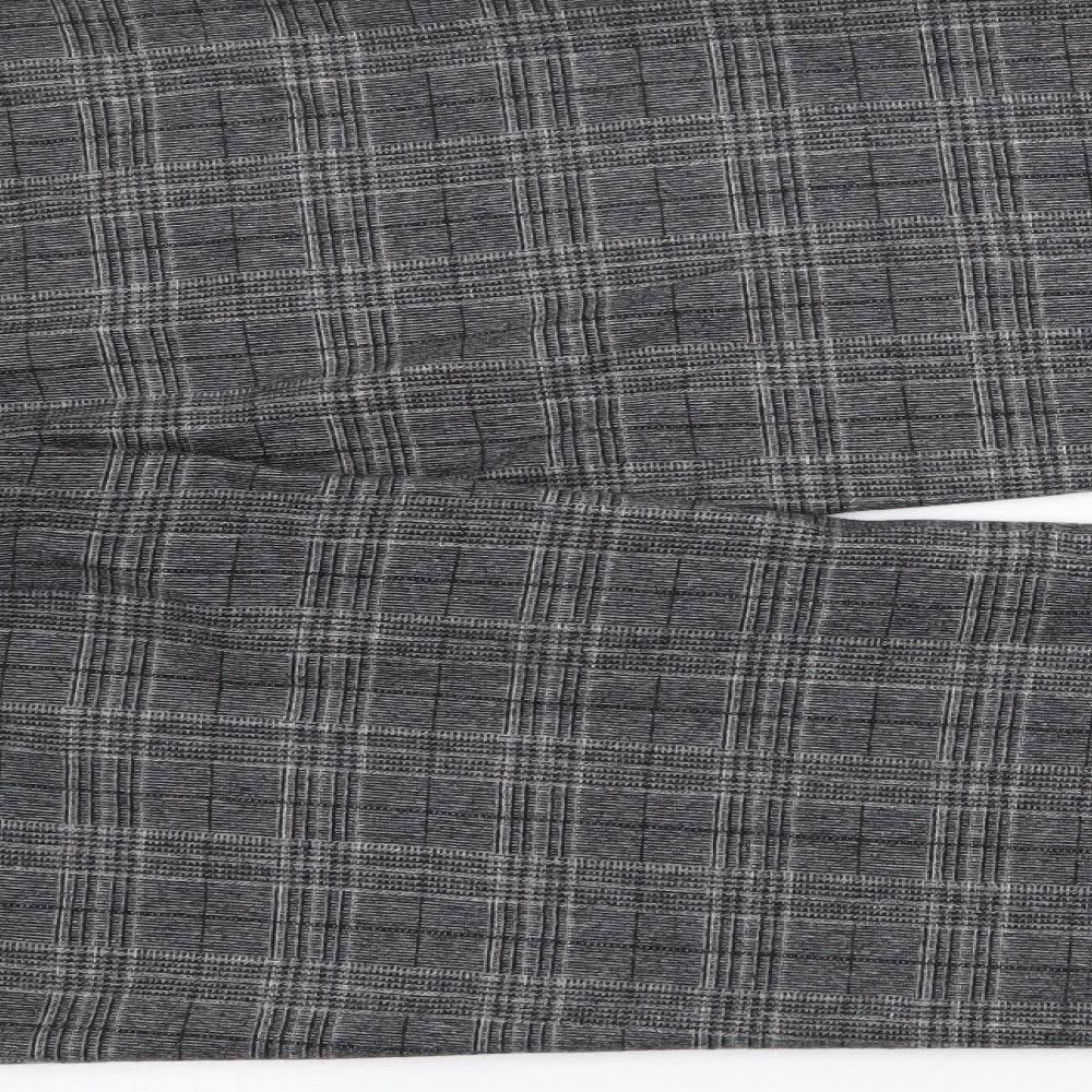 MICHELE Womens Grey Plaid Wool Trousers  Size 16 L28 in Regular