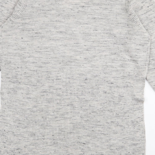 Per Una Womens Grey V-Neck  Acrylic Pullover Jumper Size L