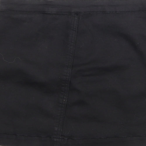 PRETTYLITTLETHING Womens Black  Polyester A-Line Skirt Size 10