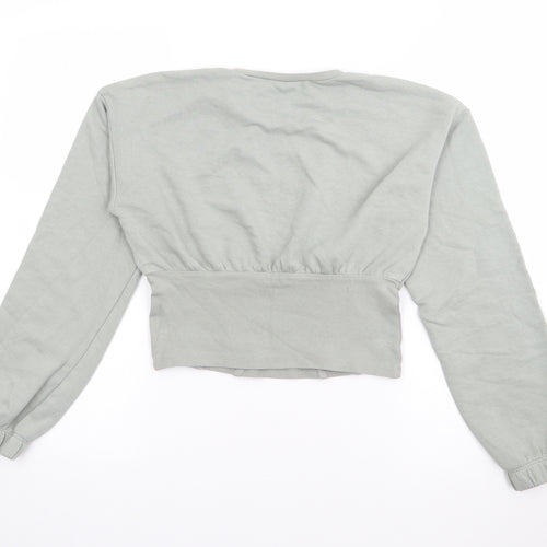 Candy Couture Girls Green Crew Neck  Cotton Pullover Jumper Size 13 Years