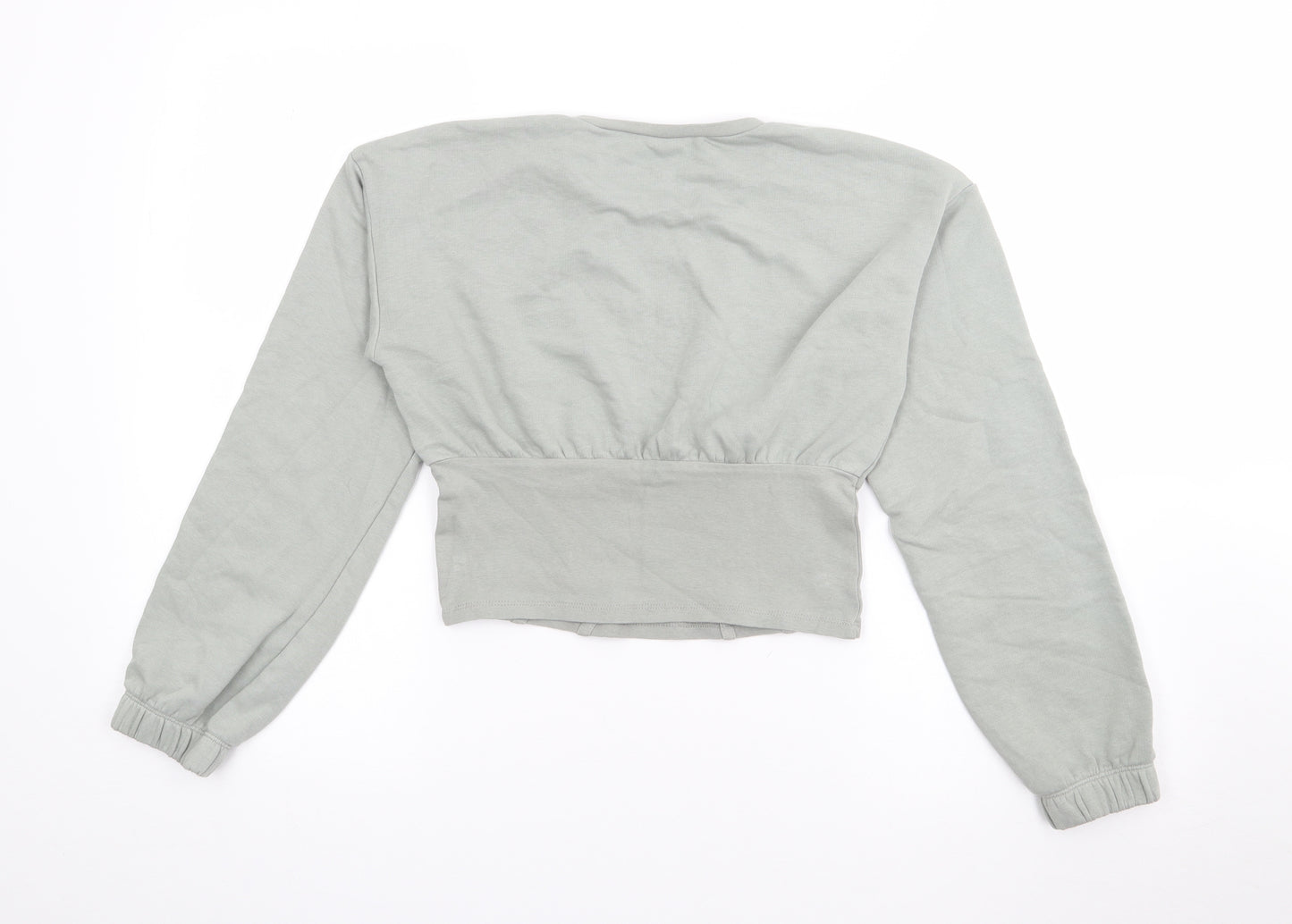 Candy Couture Girls Green Crew Neck  Cotton Pullover Jumper Size 13 Years