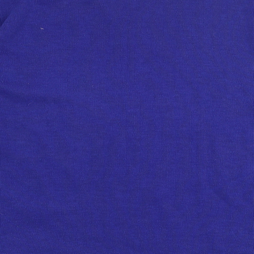 Preworn Womens Blue V-Neck  Polyester Pullover Jumper Size S