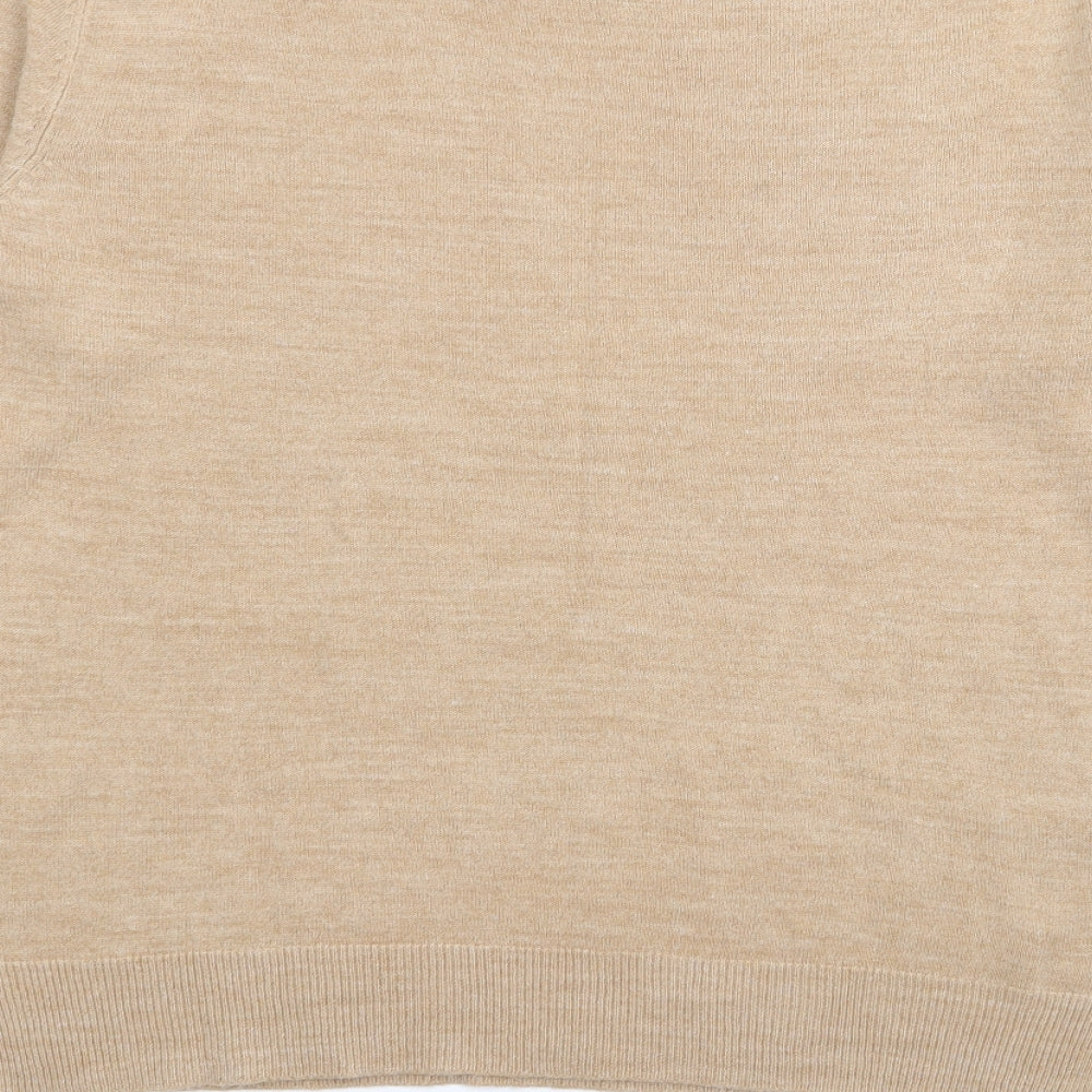 Marks and Spencer Womens Brown Crew Neck  Acrylic Pullover Jumper Size 14