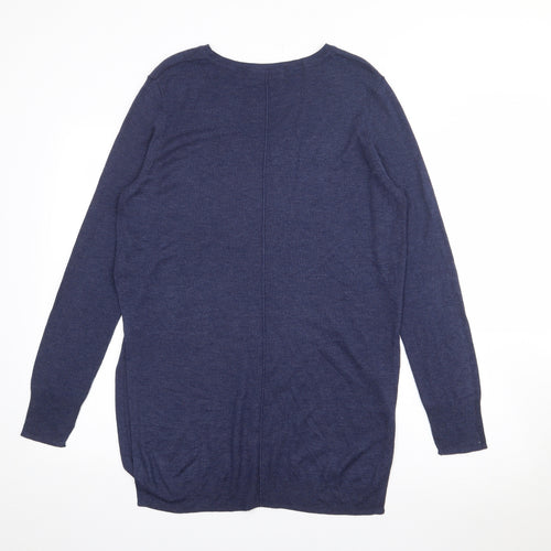 Zara Womens Blue Boat Neck  Viscose Pullover Jumper Size M