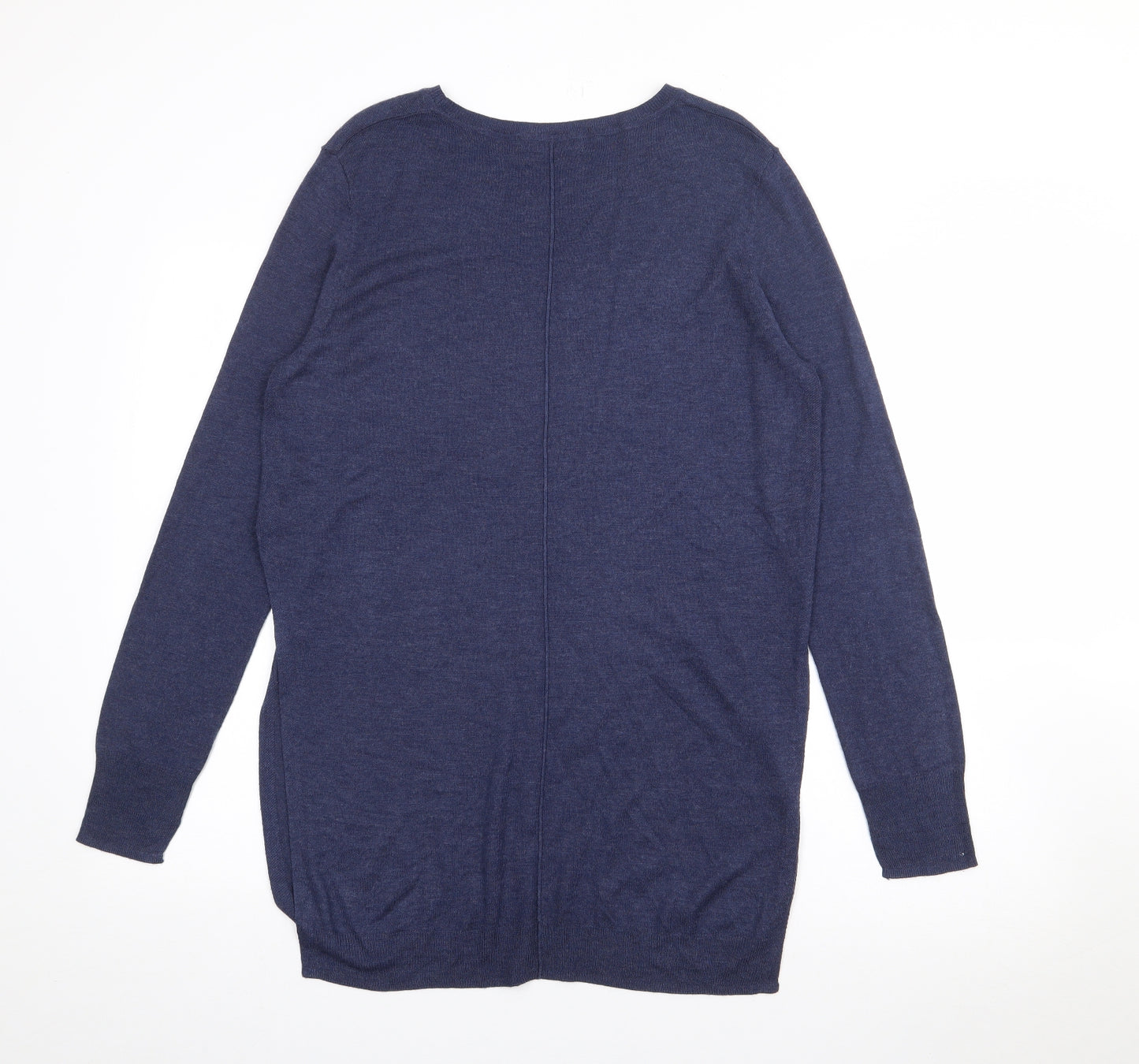 Zara Womens Blue Boat Neck  Viscose Pullover Jumper Size M