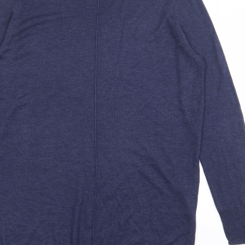 Zara Womens Blue Boat Neck  Viscose Pullover Jumper Size M