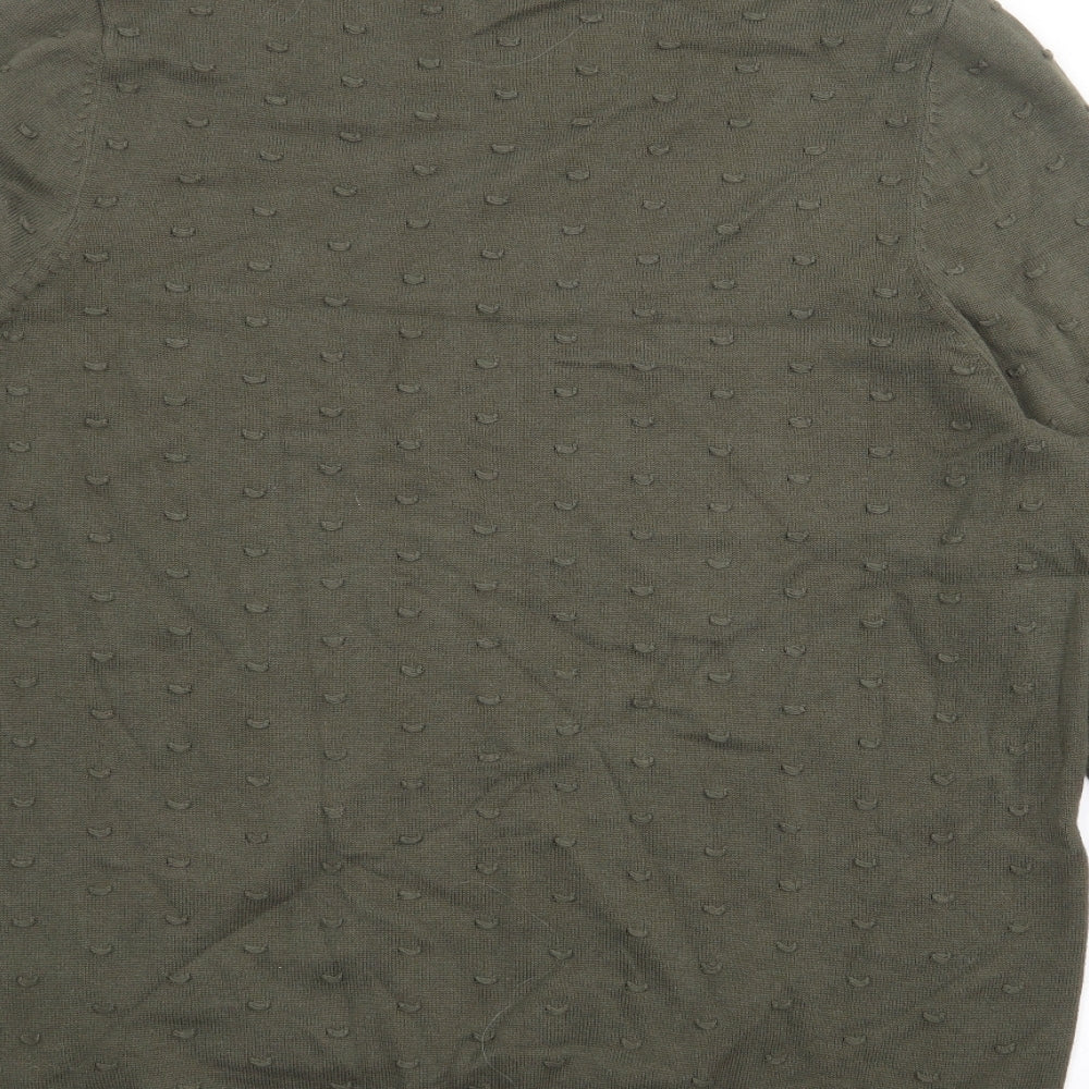 TU Womens Green Crew Neck  Cotton Pullover Jumper Size 16