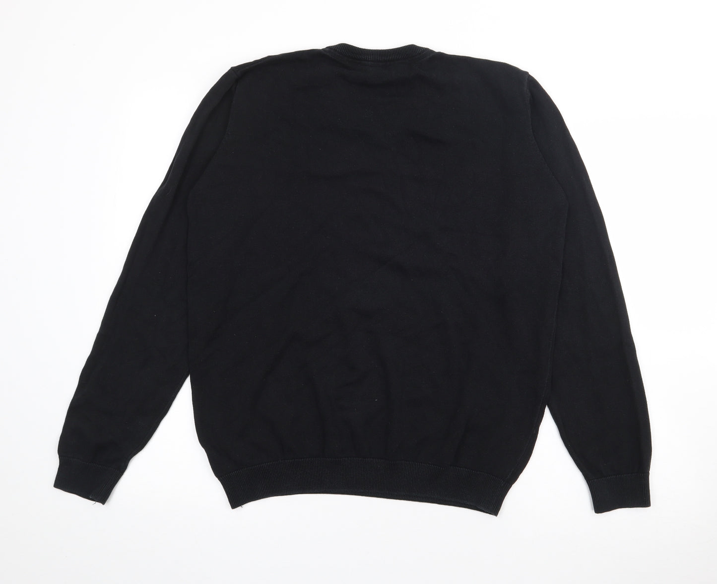 Marks and Spencer Boys Black V-Neck  Cotton Pullover Jumper Size 15-16 Years
