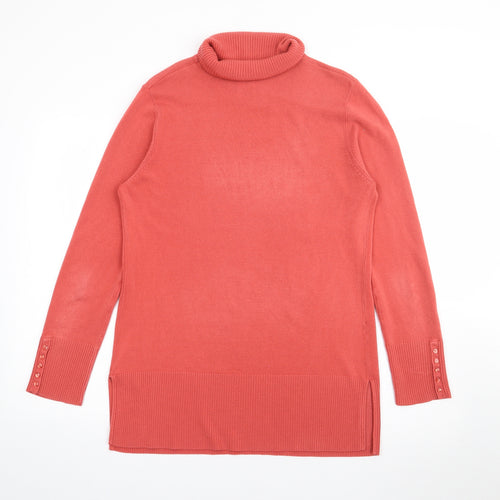 BHS Womens Red Roll Neck  Acrylic Pullover Jumper Size 14