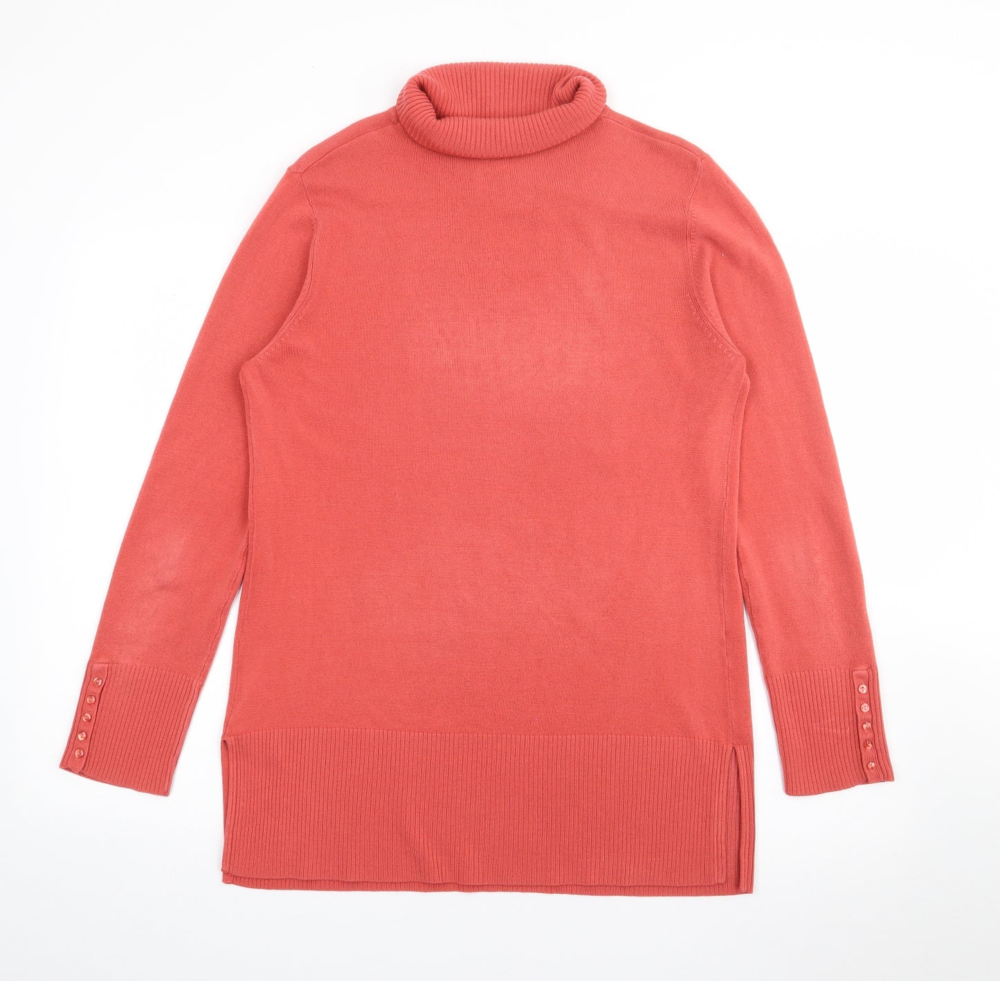 BHS Womens Red Roll Neck  Acrylic Pullover Jumper Size 14