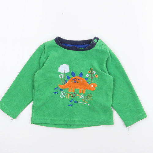 Early Days Baby Green  Polyester Pullover Jumper Size 6-9 Months  Button - Dinosaur