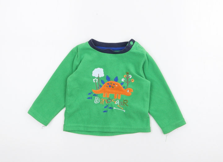 Early Days Baby Green  Polyester Pullover Jumper Size 6-9 Months  Button - Dinosaur