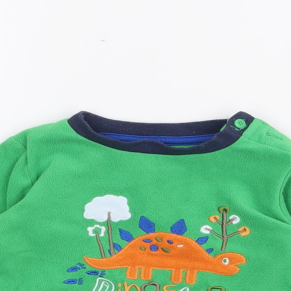 Early Days Baby Green  Polyester Pullover Jumper Size 6-9 Months  Button - Dinosaur