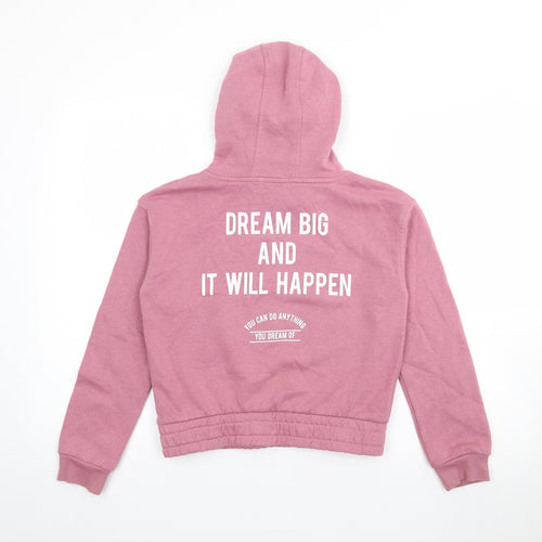 Primark Girls Pink  Cotton Pullover Hoodie Size 9-10 Years