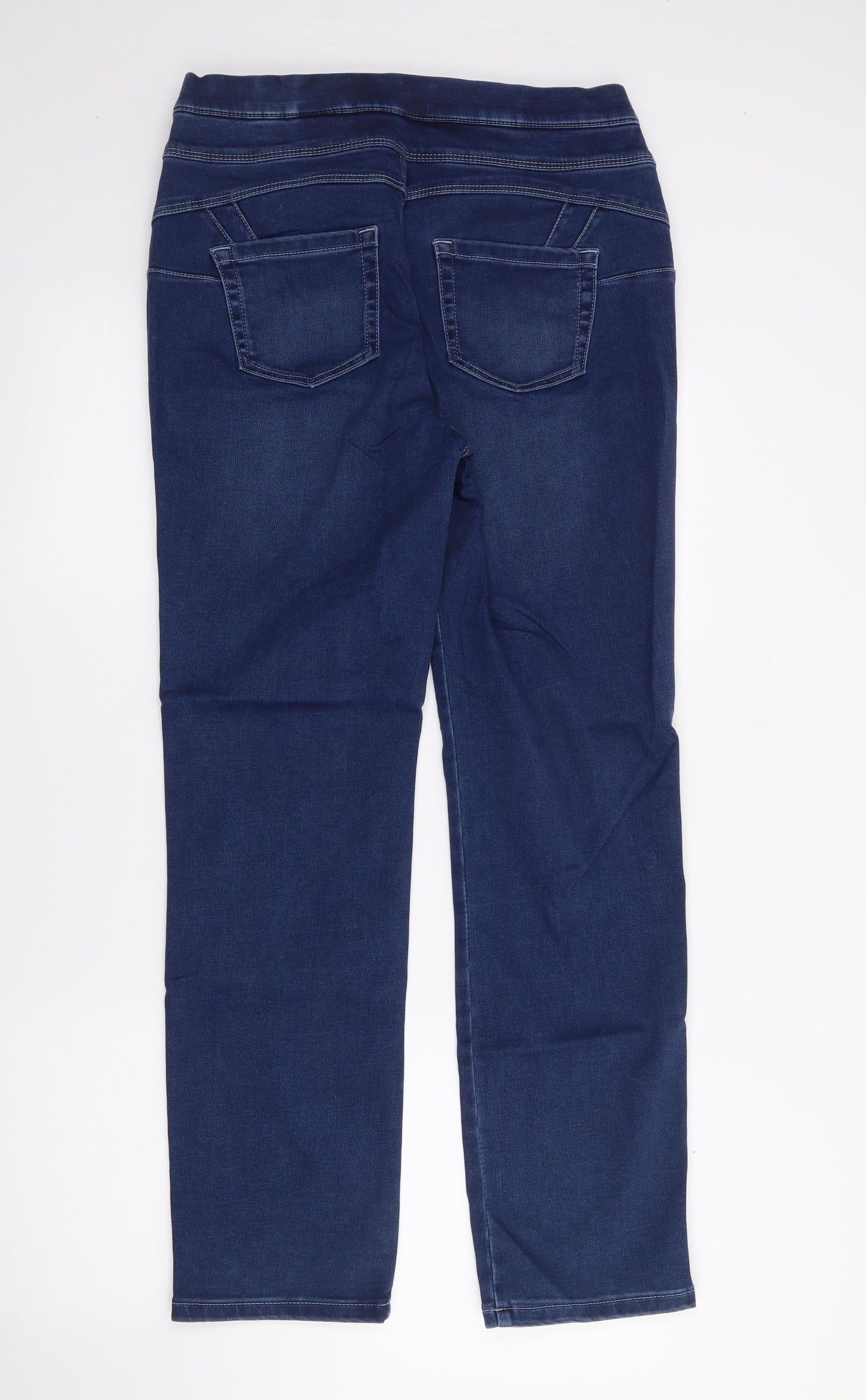 NEXT Womens Blue  Cotton Straight Jeans Size 14 L28 in Regular