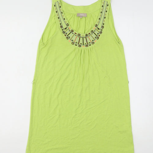 Soon Womens Green  Viscose Basic Tank Size 10 Round Neck