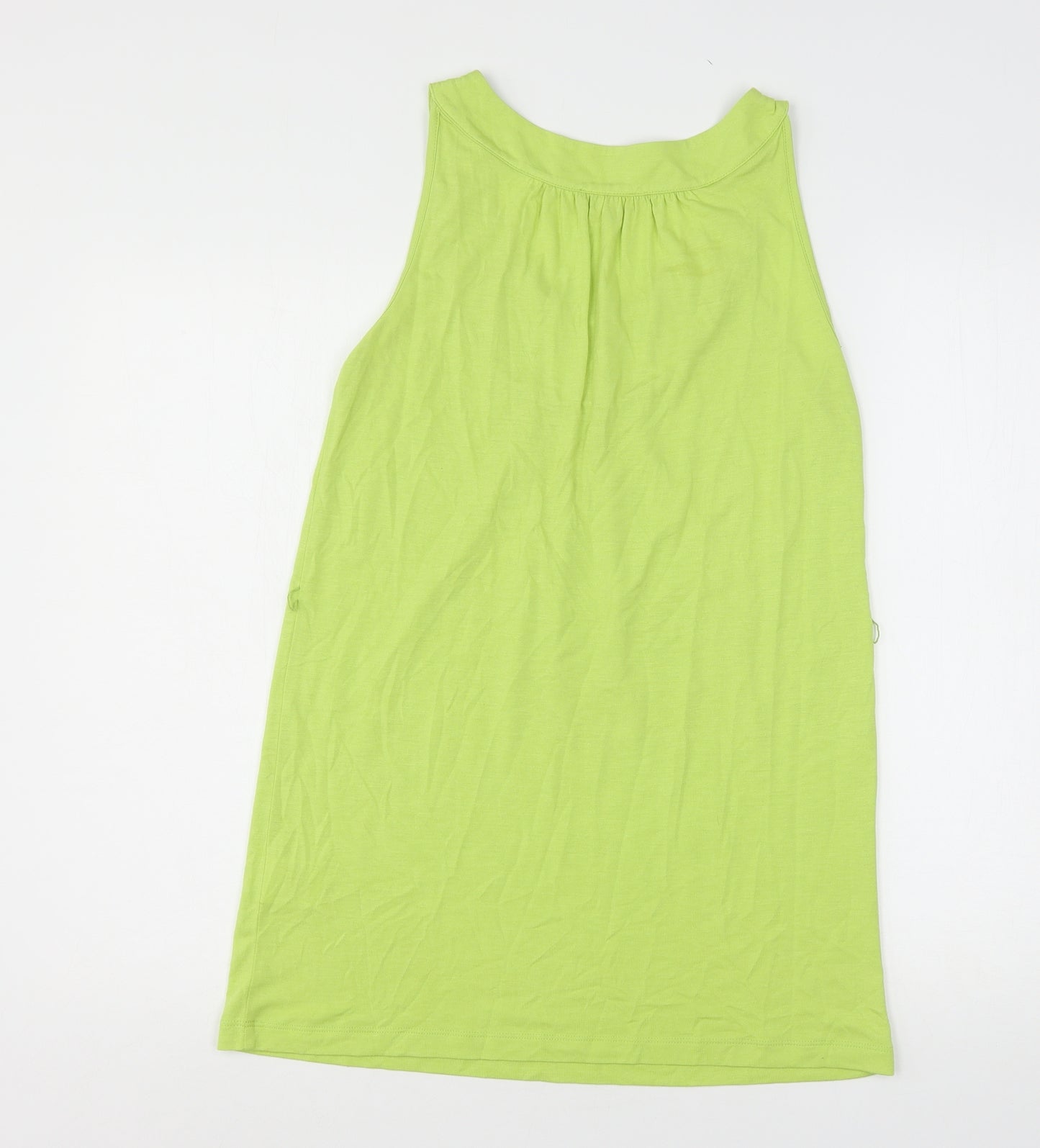 Soon Womens Green  Viscose Basic Tank Size 10 Round Neck