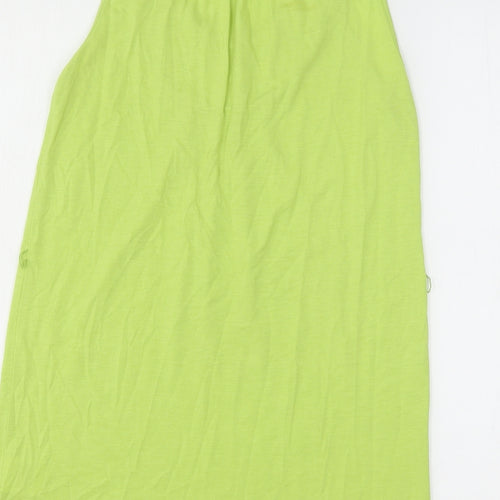 Soon Womens Green  Viscose Basic Tank Size 10 Round Neck
