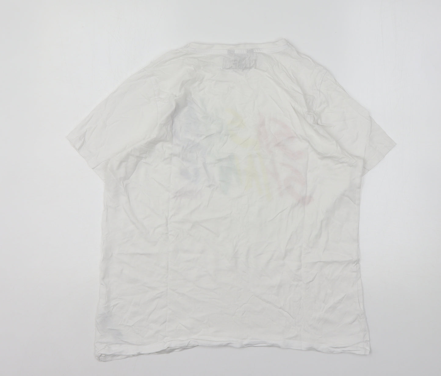 New Look Womens White  Cotton Basic T-Shirt Size 16 Round Neck - Rupaul