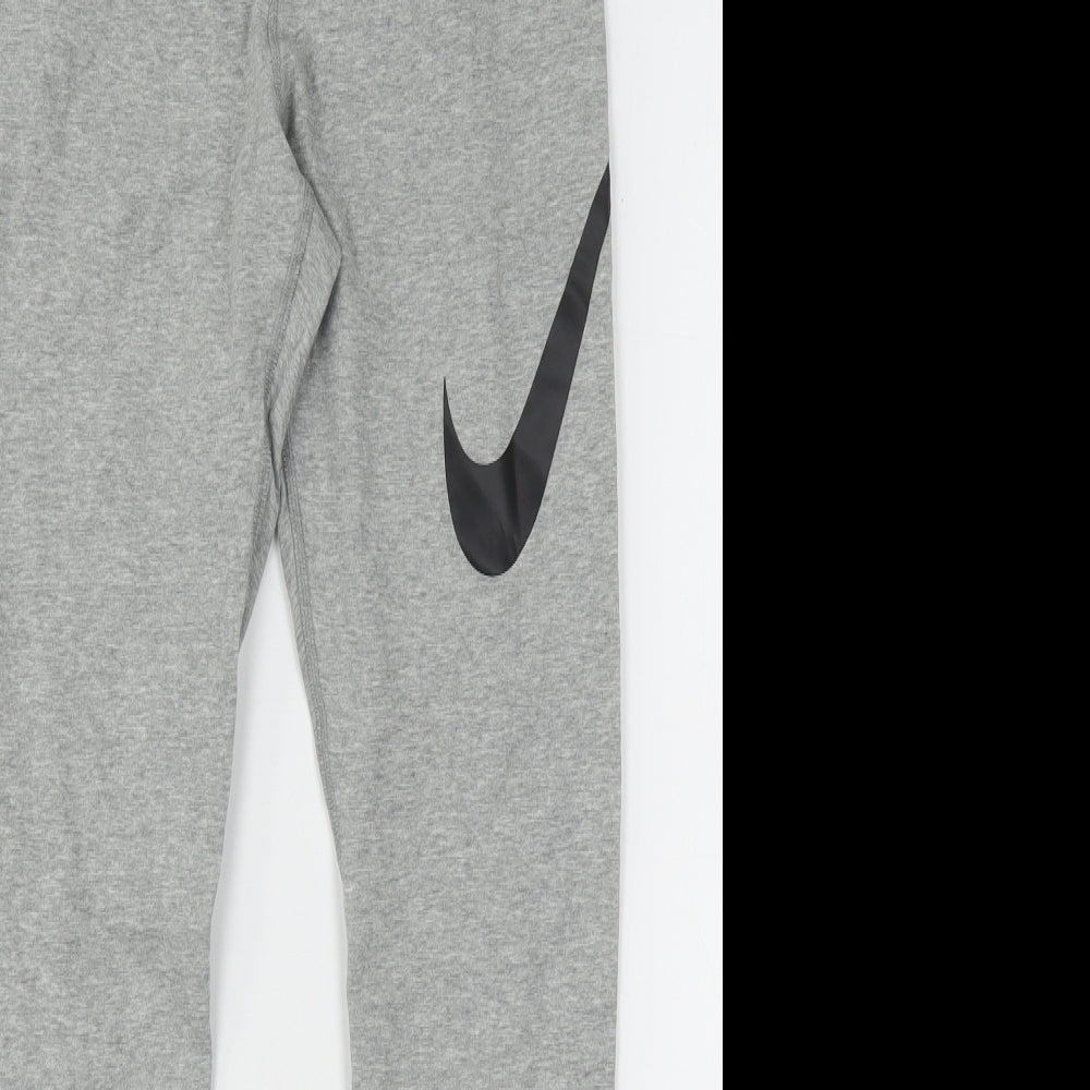 Nike Womens Grey  Cotton Capri Leggings Size M L28 in Regular