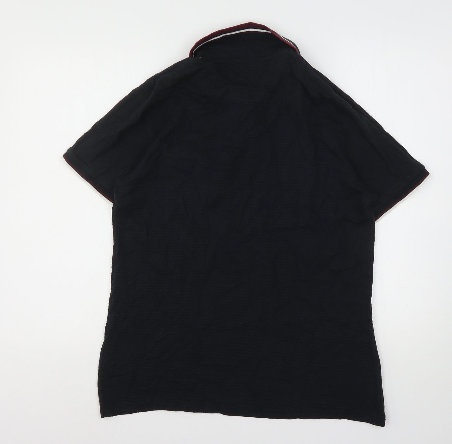 Primark Mens Black  Cotton  Polo Size M Collared