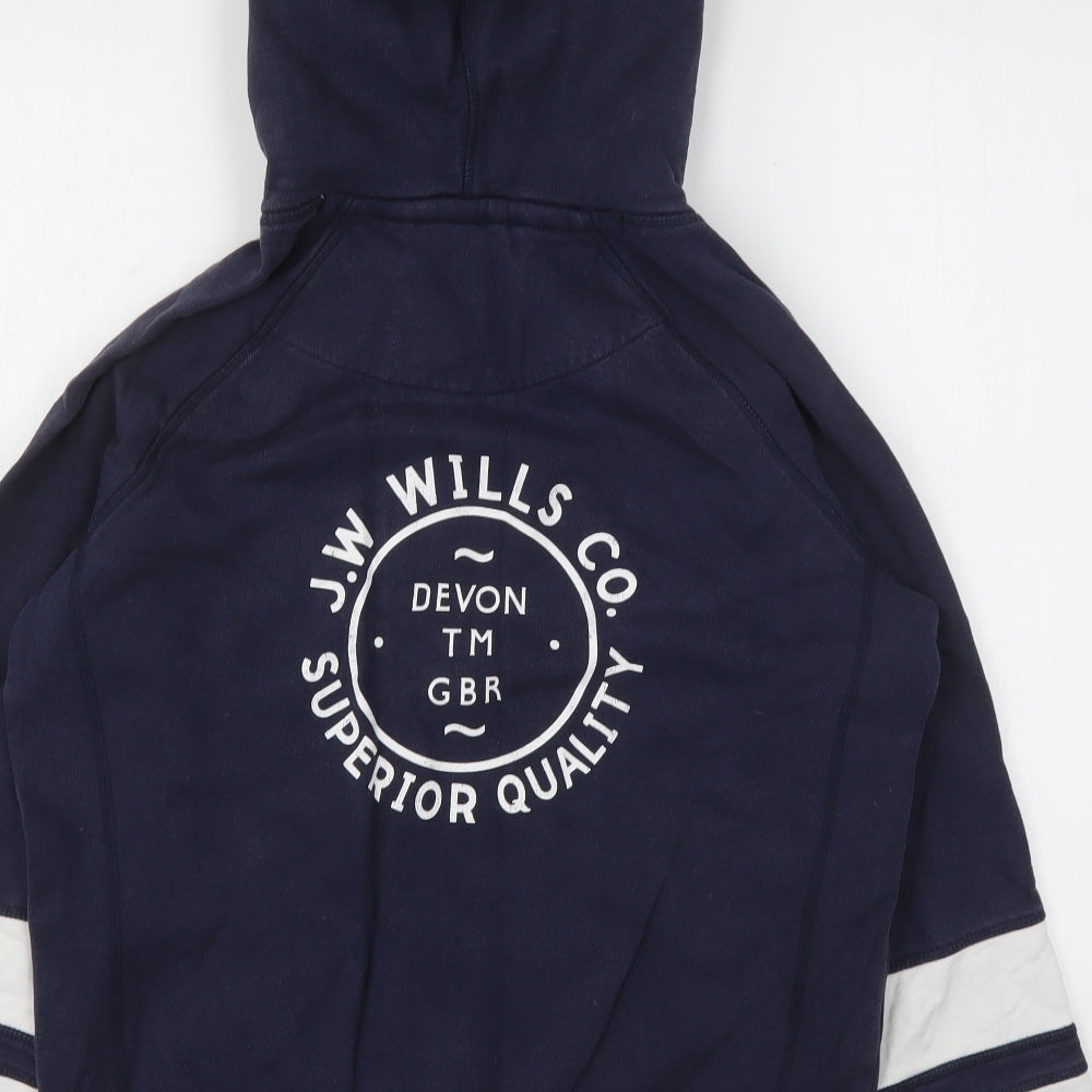 Jack Wills Womens Blue  Cotton Pullover Hoodie Size 12