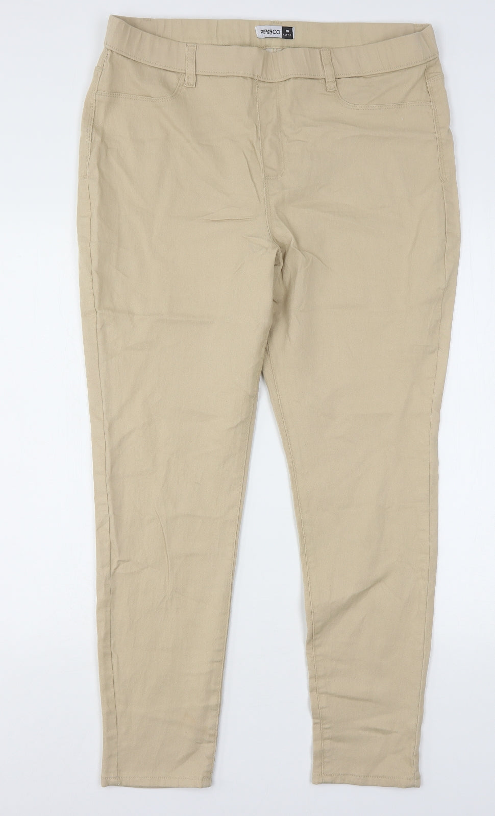 PEP&CO Womens Beige  Cotton Jegging Jeans Size 16 L29 in Regular