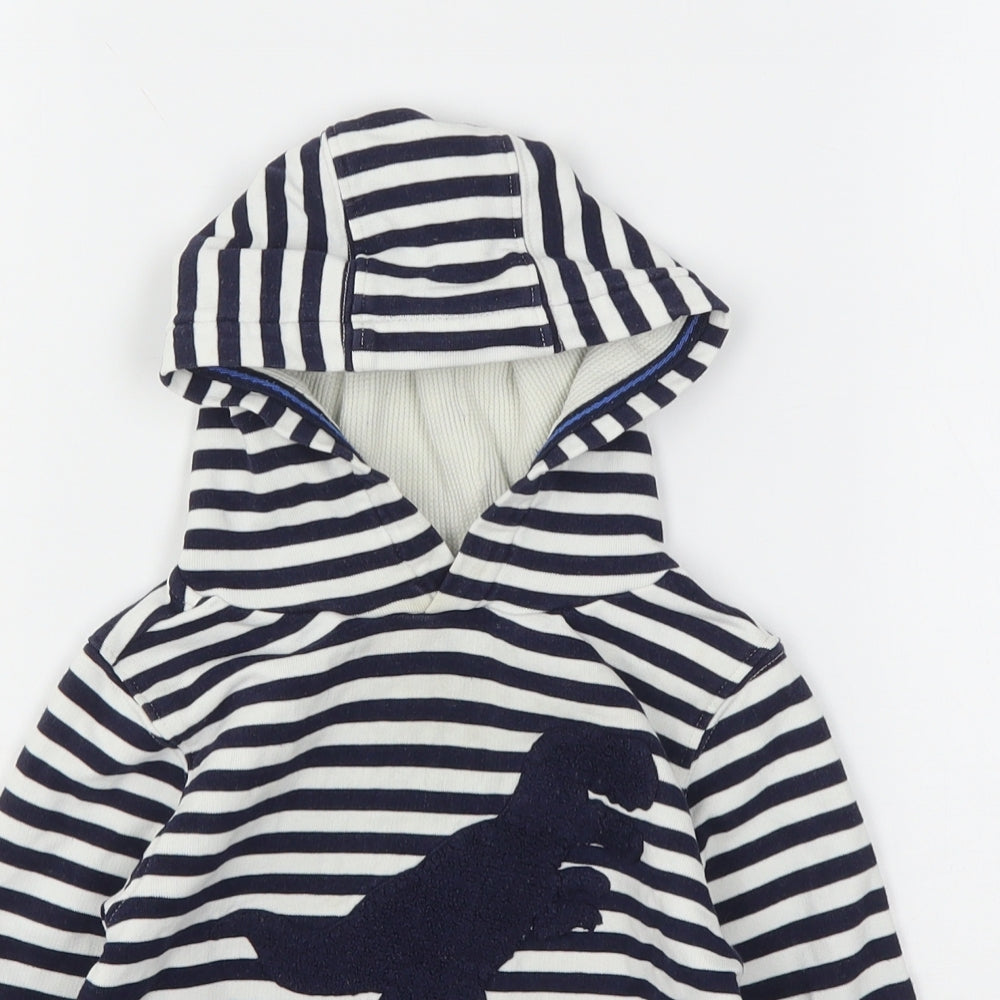 Marks and Spencer Boys Multicoloured Striped Cotton Pullover Hoodie Size 2-3 Years