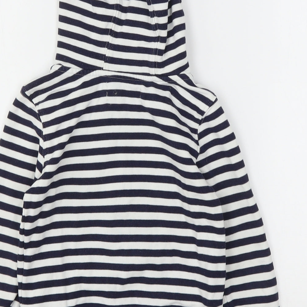 Marks and Spencer Boys Multicoloured Striped Cotton Pullover Hoodie Size 2-3 Years