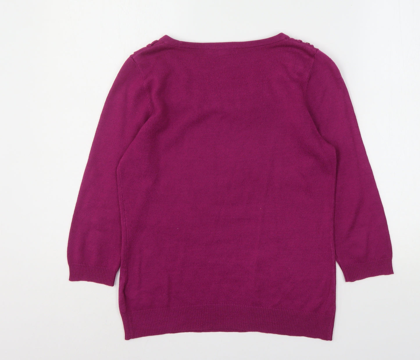 Per Una Womens Purple Round Neck  Acrylic Pullover Jumper Size 10
