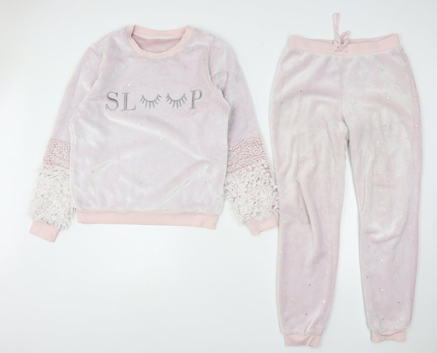 George Womens Pink Solid Polyester Kimono Pyjama Set Size 8