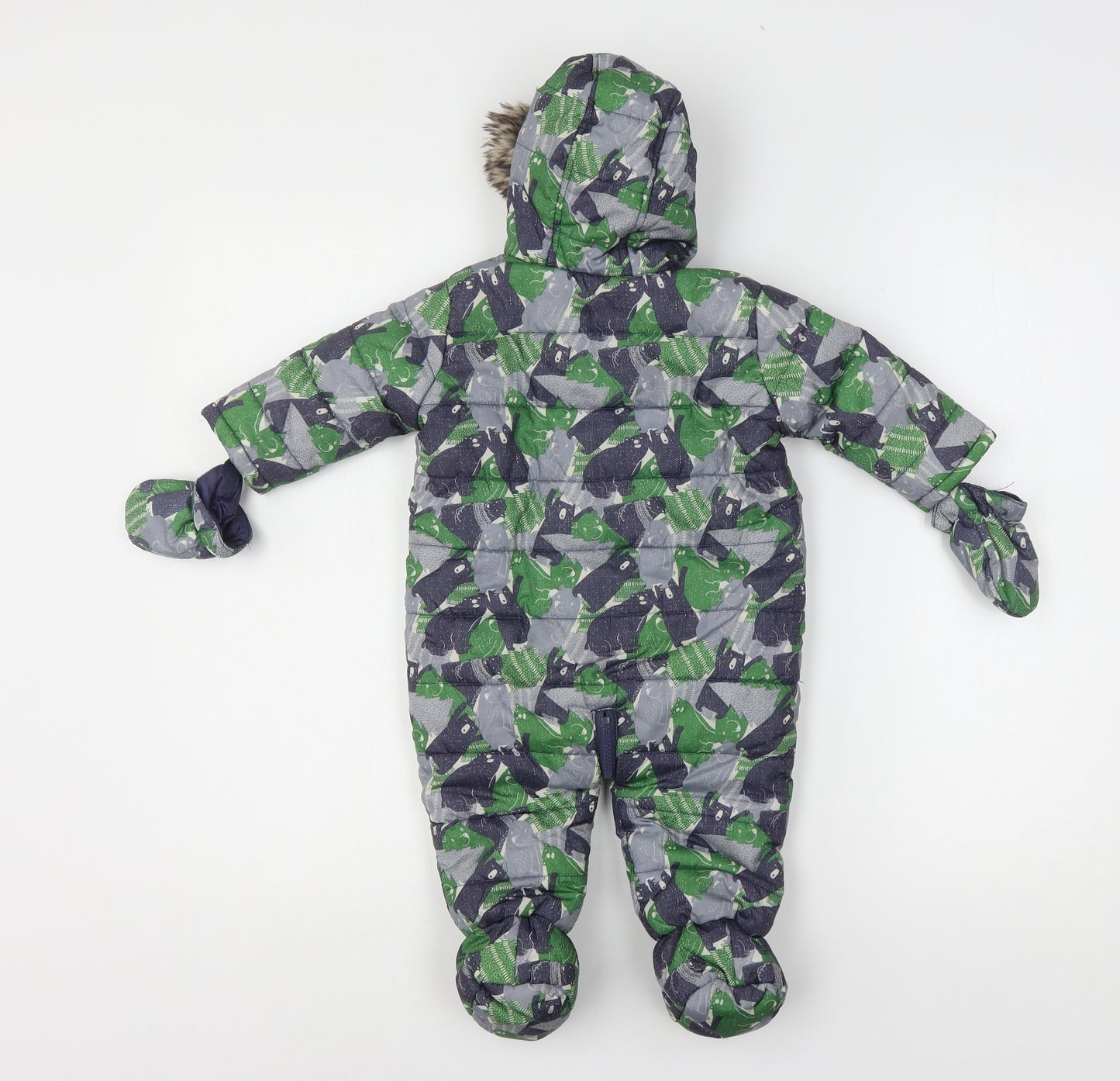 F&F Boys Multicoloured Geometric  Rain Coat Snowsuit Size 3-6 Months