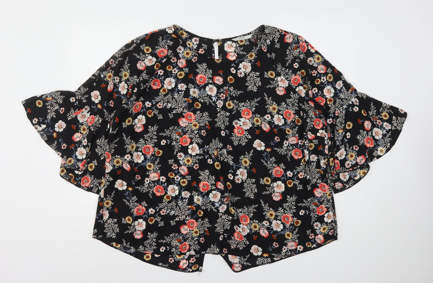 George Womens Multicoloured Floral Polyester Basic Blouse Size 24 Round Neck